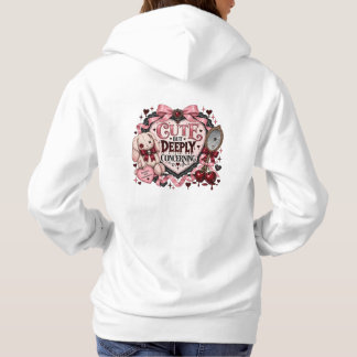 Schattige Maar Diep Bezorgd Makende Coquette Goth Hoodie