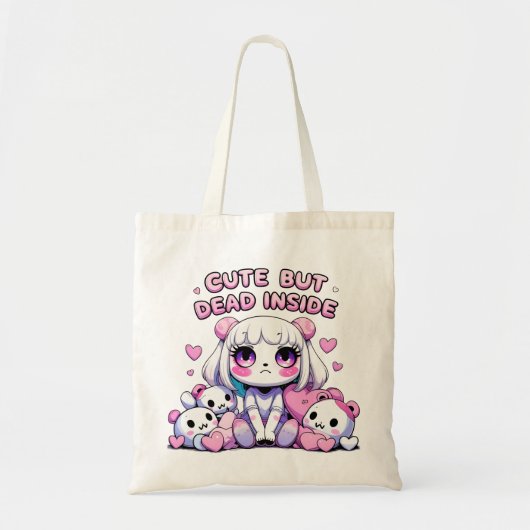 Schattige maar dood in esthetische spook Canvas ta Tote Bag (Voorkant)