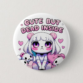 Schattige maar dood in Kawaii esthetische Button P