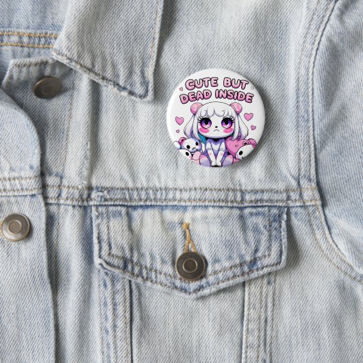 Schattige maar dood in Kawaii esthetische Button P (In situ)