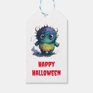 Schattige maar eng Cartoon monster ontwerp Cadeaulabel