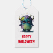 Schattige maar eng Cartoon monster ontwerp Cadeaulabel (Voorkant)