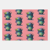 Schattige maar eng Cartoon monster ontwerp Inpakpapier Vel (Voorkant)