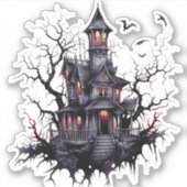 Schattige maar eng spookhuis ontworpen Sticker (Voorkant)