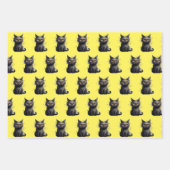 Schattige maar eng zwart kattenontwerp inpakpapier vel (Voorkant 3)