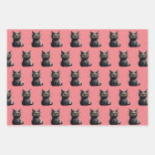 Schattige maar eng zwart kattenontwerp inpakpapier vel (Voorkant 2)