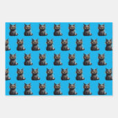 Schattige maar eng zwart kattenontwerp inpakpapier vel (Voorkant)