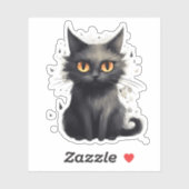 Schattige maar eng zwart kattenontwerp sticker (Vel)