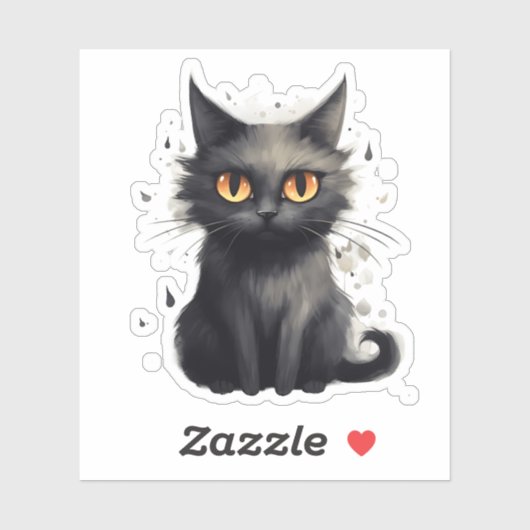 Schattige maar eng zwart kattenontwerp sticker (Vel)