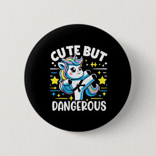 Schattige maar gevaarlijk grappig cool karate eenh ronde button 5,7 cm