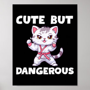 Schattige maar gevaarlijk karate taekwondo kitty c poster