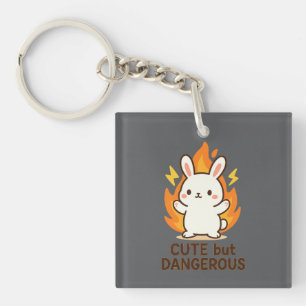 Schattige maar gevaarlijk konijn   Kawaii-Sleutelh Sleutelhanger