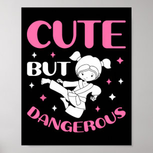 Schattige maar gevaarlijk taekwondo meisje karate poster