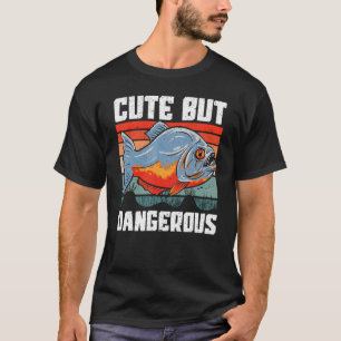 Schattige Maar Gevaarlijke Piranha Fluisteraar Aqu T-shirt