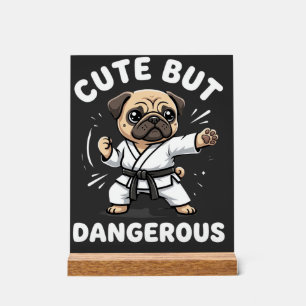 Schattige Maar Gevaarlijke Pug Hond Karate Acryl Bord
