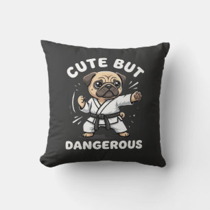 Schattige Maar Gevaarlijke Pug Hond Karate Kussen