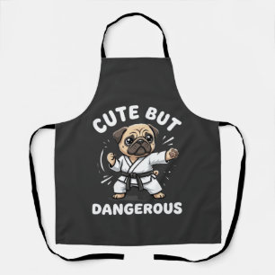 Schattige Maar Gevaarlijke Pug Hond Karate Schort