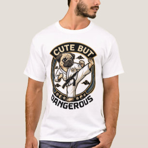 Schattige Maar Gevaarlijke Pug Hond Karate Trap_1 T-shirt