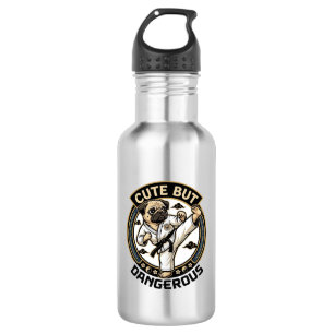 Schattige Maar Gevaarlijke Pug Hond Karate Trap_1 Waterfles