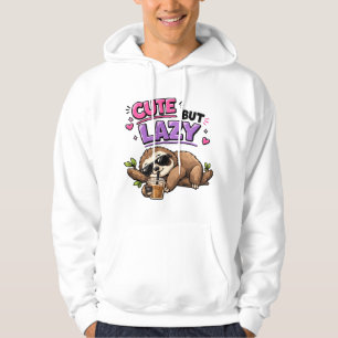 Schattige maar luie luiaard met ijskoude koffie hoodie