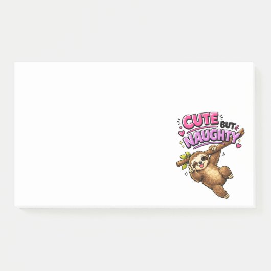 Schattige maar ondeugende luiaard post-it® notes (Voorkant)