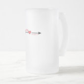 Schattige maar Psycho Black Arrow Red Heart Matglas Bierpul (Voorkant rechts)