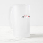 Schattige maar Psycho Black Arrow Red Heart Matglas Bierpul (Voorkant links)