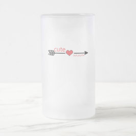 Schattige maar Psycho Black Arrow Red Heart Matglas Bierpul