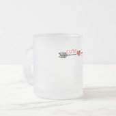 Schattige maar Psycho Black Arrow Red Heart Matglas Koffiemok (Voorkant links)