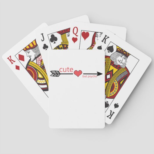 Schattige maar Psycho Black Arrow Red Heart Pokerkaarten (Achterkant)