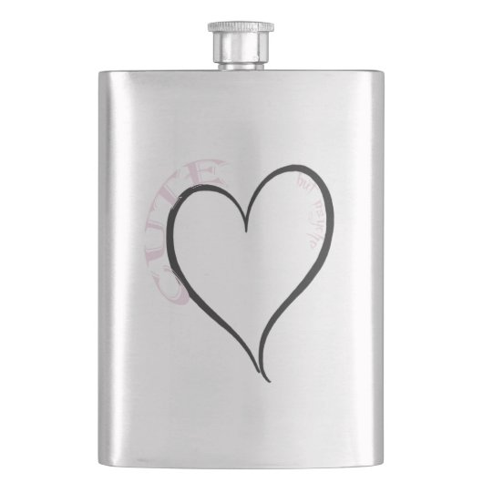 Schattige maar Psycho Black Heart Pink Font Flacon (Voorkant)