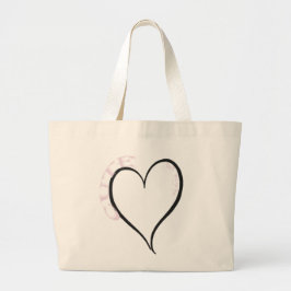 Schattige maar Psycho Black Heart Pink Font Grote Tote Bag