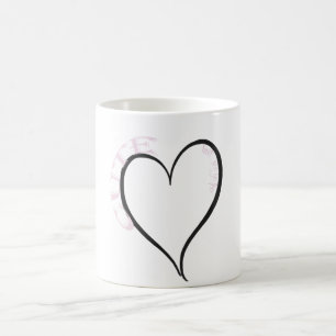 Schattige maar Psycho Black Heart Pink Font Koffiemok