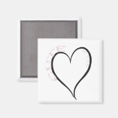 Schattige maar Psycho Black Heart Pink Font Magneet (Voorkant / Achterkant)