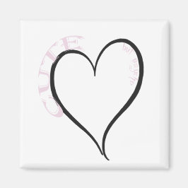 Schattige maar Psycho Black Heart Pink Font Magneet