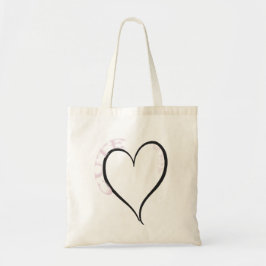 Schattige maar Psycho Black Heart Pink Font Tote Bag
