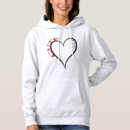 Schattige maar Psycho Black Heart Red Font Hoodie