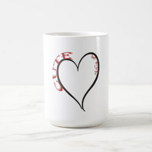 Schattige maar Psycho Black Heart Red Font Magische Mok