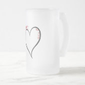 Schattige maar Psycho Black Heart Red Font Matglas Bierpul (Voorkant rechts)