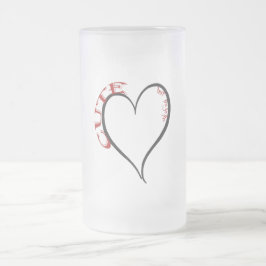 Schattige maar Psycho Black Heart Red Font Matglas Bierpul