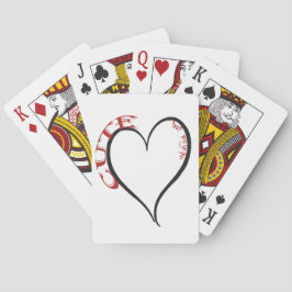 Schattige maar Psycho Black Heart Red Font Pokerkaarten