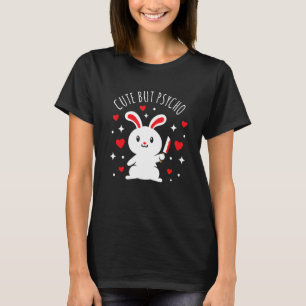Schattige maar psycho - Grappig killer konijn T-shirt