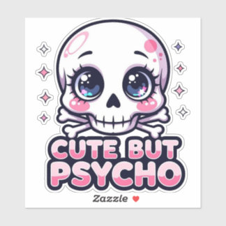Schattige maar psycho - Kawaii Skull Sticker