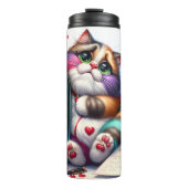 Schattige maar Psycho Skull Design Thermosbeker (Voorkant)