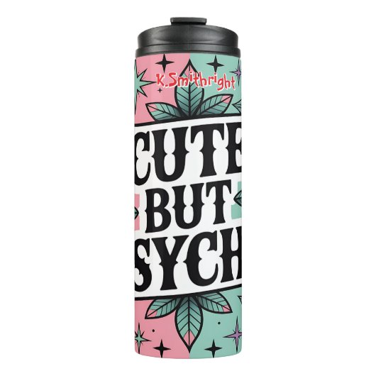 Schattige maar Psycho Skull Design Thermosbeker (Voorkant)