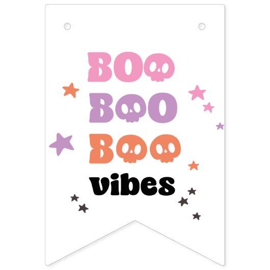 Schattige maar spooky boo vibes halloween vlaggetjes (Tweede vlag)