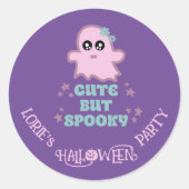 Schattige maar Spooky Halloween Custom Ronde Sticker (Voorkant)