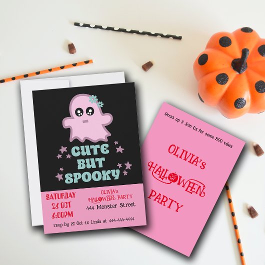 Schattige maar Spooky Halloween Party Kaart