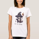 Schattige maar spooky zwart kat wit halloween t-shirt (Voorkant)