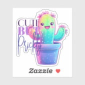 Schattige maar Stekelige Cactus – Grappig Succulen Sticker (Vel)